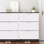 Meuble à chaussures haut Acekool avec 3 tiroirs basculants, organisateur de rangement de chaussures mince pour 18 paires pour entrée, couloir, placard