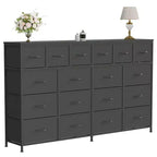 63''W Dresser with 18 Fabric Drawers Dresser for Bedroom with Charging Station, Lager Sturdy Bedroom Dressers, Steel Frame, 63 W*39 H*11.8 D