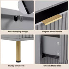 Commode à 6 tiroirs Acekool, commode double cannelée moderne, meuble TV avec tiroirs profonds et pieds dorés, organisateur de rangement pour chambre ou salon