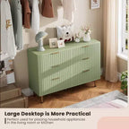 Commode à 6 tiroirs Acekool, commode double cannelée moderne, meuble TV avec tiroirs profonds et pieds dorés, organisateur de rangement pour chambre ou salon