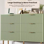 Commode à 6 tiroirs Acekool, commode double cannelée moderne, meuble TV avec tiroirs profonds et pieds dorés, organisateur de rangement pour chambre ou salon