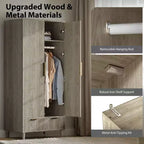 Armoire penderie 2 portes 1 tiroir