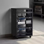Rack AV VEVOR 16U, Capacité max. 90 kg, Rack de studio d'enregistrement à domicile avec roulettes verrouillables, Armoire de serveur à cadre ouvert, Conception spéciale d'aération, Noir