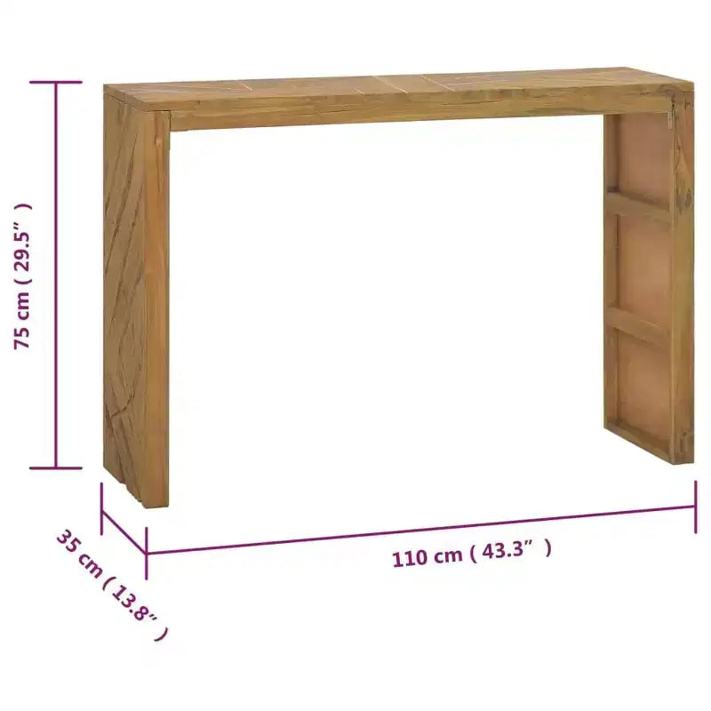 vidaXL Console 110x35x75 cm Bois de teck massif