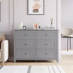 Commode à 6 tiroirs pour chambre à coucher, lot de 2 commodes de style rustique en bois pour vêtements, commodes de rangement avec poignées et tiroirs profonds