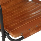 vidaXL Fauteuil relax Marron foncé Cuir véritable, Fer enduit de poudre