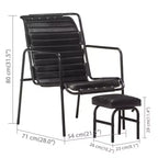 vidaXL Fauteuil relax Marron foncé Cuir véritable, Fer enduit de poudre