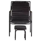 vidaXL Fauteuil relax Marron foncé Cuir véritable, Fer enduit de poudre