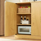 Meuble buffet de rangement Okak au design ondulé cannelé moderne avec 2/4 portes, buffet décoratif pour salle à manger, cuisine