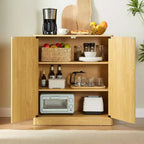 Meuble buffet de rangement Okak au design ondulé cannelé moderne avec 2/4 portes, buffet décoratif pour salle à manger, cuisine