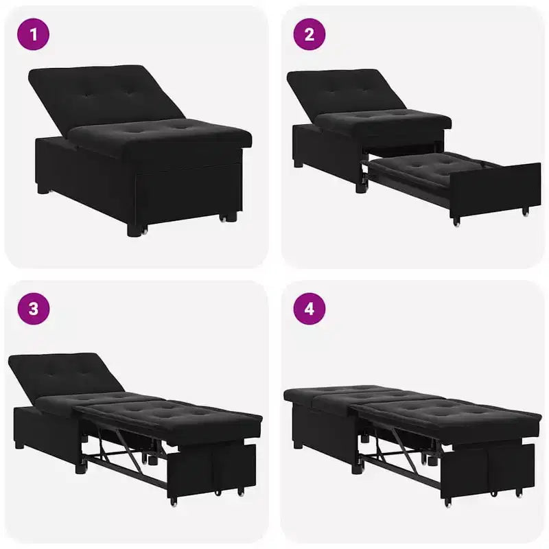 vidaXL Canapé-lit Gris foncé 67 x 194 x 38 cm Velours