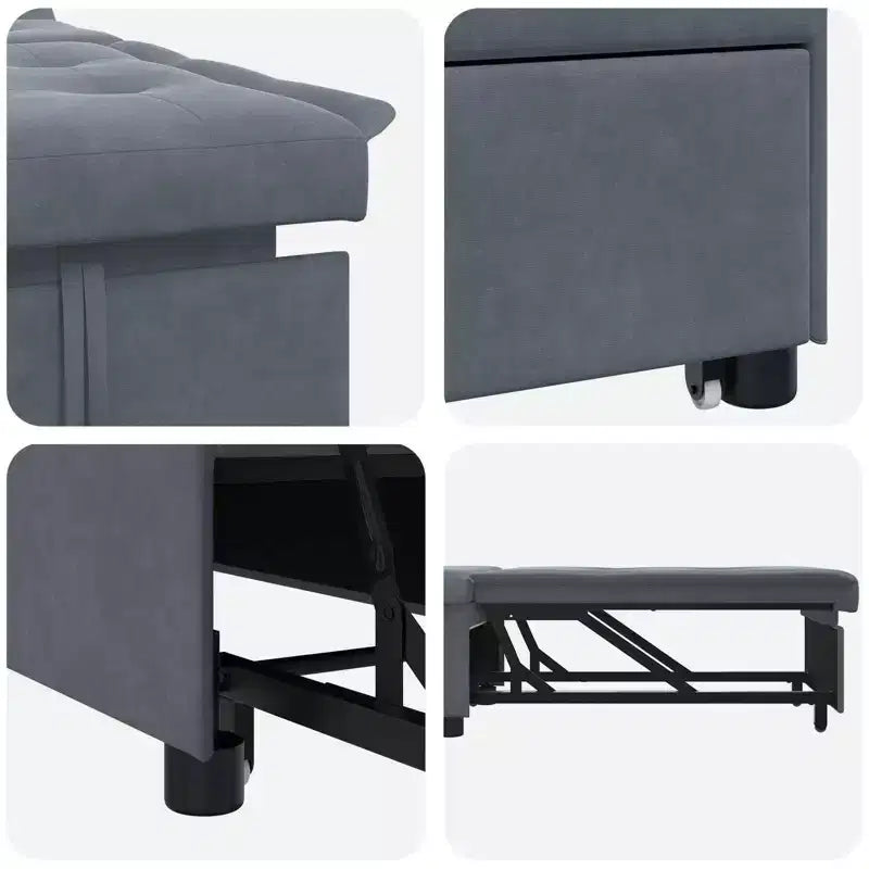 vidaXL Canapé-lit Gris foncé 67 x 194 x 38 cm Velours