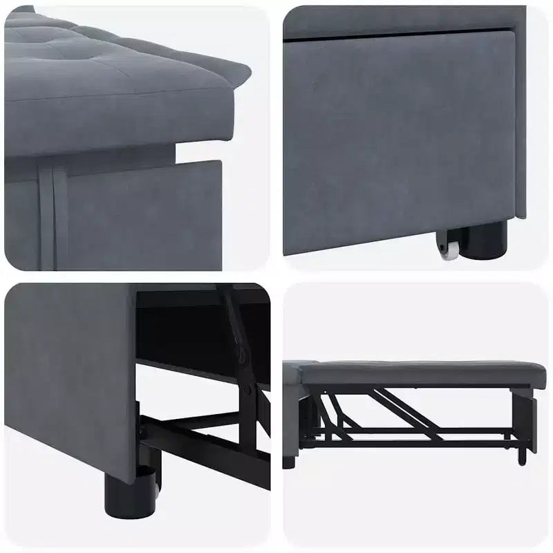 vidaXL Canapé-lit Gris foncé 67 x 194 x 38 cm Velours