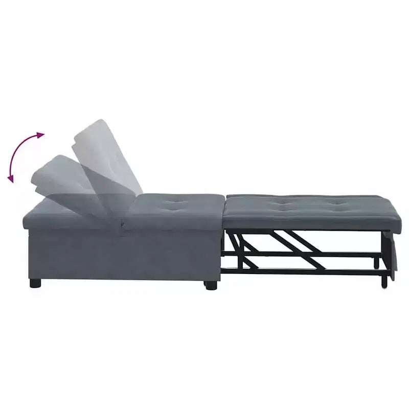 vidaXL Canapé-lit Gris foncé 67 x 194 x 38 cm Velours