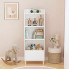Étagère à Livres 4 Niveaux pour Enfants, Présentoir de Livres pour Enfants, Bibliothèque de Rangement de Jouets pour Chambre d'Enfant, Salle de Jeux, Crèche