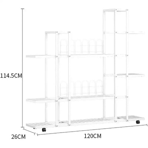 Étagère à plantes à 6 niveaux, support à fleurs d'angle à plusieurs niveaux, support à plantes haut d'intérieur avec roulettes, support de pot de fleurs à plusieurs niveaux