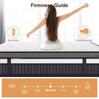 Matelas Queen 14 pouces en boîte, mousse à mémoire de forme gel rafraîchissante avec ressorts ensachés, fermeté moyenne, soulagement de la pression, isolation des mouvements, certifié CertiPUR-US
