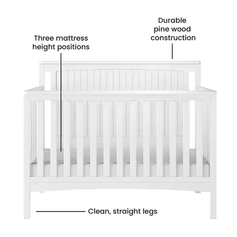 Lit de bébé convertible 4-en-1 Child Craft Scout, se transforme en lit de repos, en lit pour tout-petit et en lit pleine grandeur, 3 positions de matelas, finition sécuritaire pour bébé