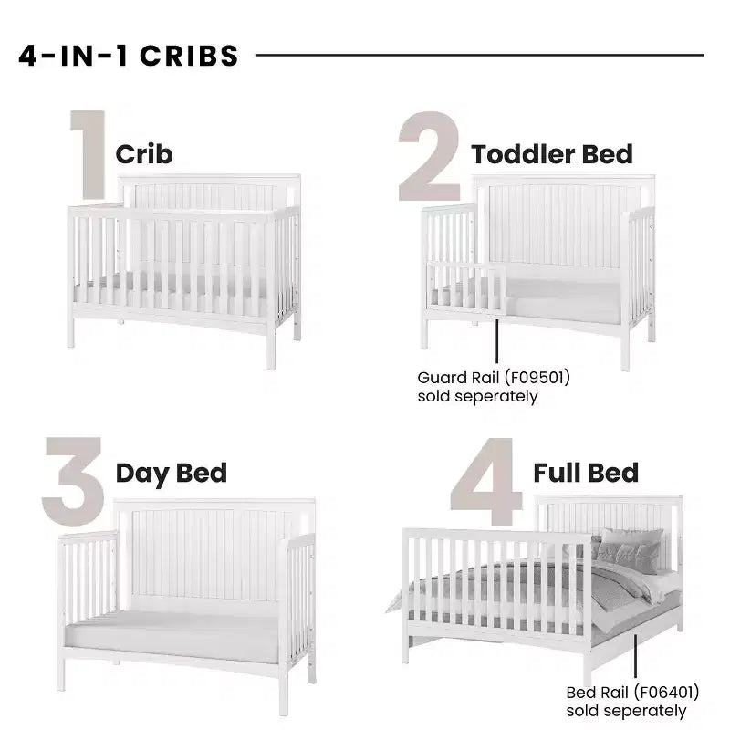 Lit de bébé convertible 4-en-1 Child Craft Scout, se transforme en lit de repos, en lit pour tout-petit et en lit pleine grandeur, 3 positions de matelas, finition sécuritaire pour bébé