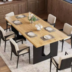Table de salle à manger pour 6-8 personnes, 180 cm, table de cuisine longue et moderne avec grand plateau et pieds colonnes robustes, table à dîner pour la maison et la salle de conférence