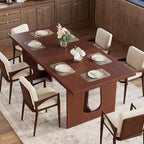 Table de salle à manger pour 6-8 personnes, 180 cm, table de cuisine longue et moderne avec grand plateau et pieds colonnes robustes, table à dîner pour la maison et la salle de conférence