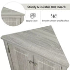 Meuble de rangement d'angle de salle de bain de 31,5 pouces avec étagères réglables, Armoire de sol autoportante pour cuisine et salon