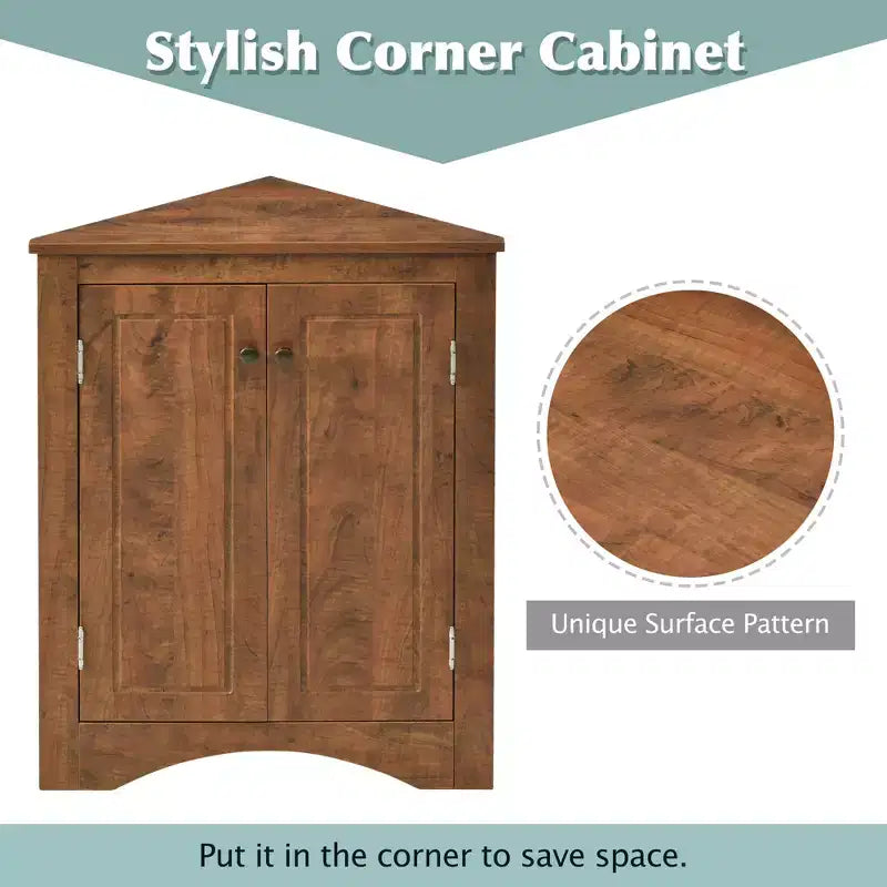Meuble de rangement d'angle de salle de bain de 31,5 pouces avec étagères réglables, Armoire de sol autoportante pour cuisine et salon