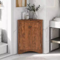 31.5in Triangle Bathroom Storage Cabinet with Adjustable Shelves, Freestanding Floor Cabinet for Home Kitchen Living Room