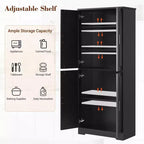 Meuble de rangement haut de cuisine de 70 po - Rangement autonome à 4 portes avec étagères réglables, grande armoire utilitaire pour salle à manger, salle de bain et salon