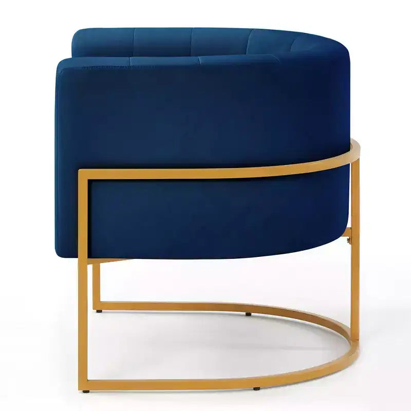 Fauteuil d'appoint en velours avec coussin, pieds en métal doré, dossier incurvé, chaise de coiffeuse tapissée, chaise de loisirs pour la maison