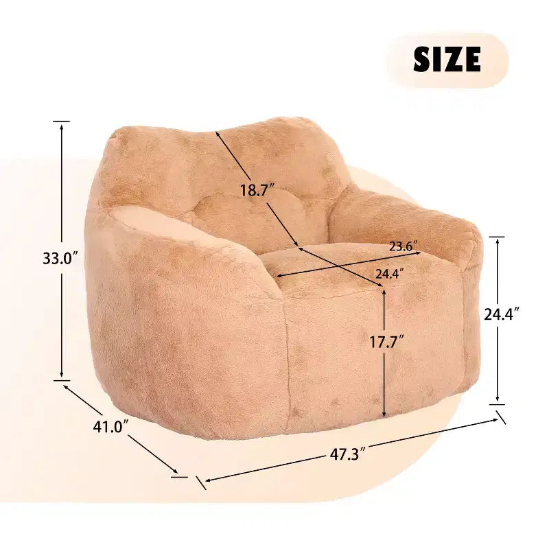 Fauteuil poire Okak avec mousse à mémoire de forme haute résilience, fauteuil de sol paresseux avec accoudoir, chaise longue confortable pour adultes