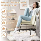 Fauteuil à bascule rembourré Acekool avec dossier haut, siège moelleux, pour salon ou chambre de bébé