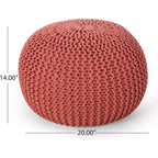Pouf en tricot Okak, pouf rond, chaise de sol confortable pour salon, chambre, dortoir, aucun assemblage requis
