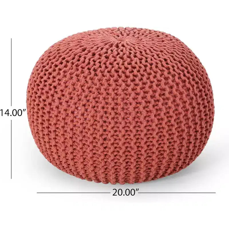 Pouf en tricot Okak, pouf rond, chaise de sol confortable pour salon, chambre, dortoir, aucun assemblage requis