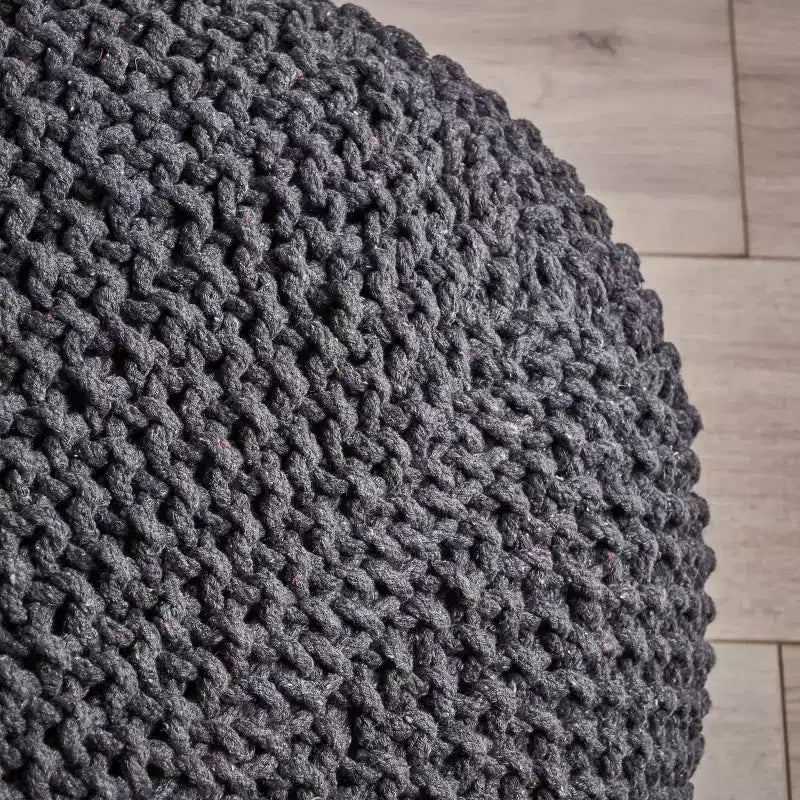 Pouf en tricot Okak, pouf rond, chaise de sol confortable pour salon, chambre, dortoir, aucun assemblage requis
