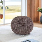 Pouf en tricot Okak, pouf rond, chaise de sol confortable pour salon, chambre, dortoir, aucun assemblage requis