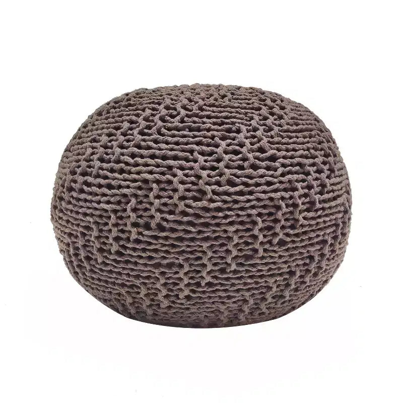 Pouf en tricot Okak, pouf rond, chaise de sol confortable pour salon, chambre, dortoir, aucun assemblage requis