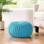 Pouf en tricot Okak, pouf rond, chaise de sol confortable pour salon, chambre, dortoir, aucun assemblage requis