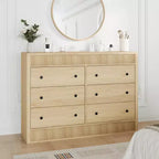 6/7 Drawer Dresser for Bedroom, Wooden Fluted Chest of Drawers, Modern Oak Storage Organizer for Living Room, Hallway, Entryway