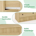 Commode à 6/7 tiroirs pour chambre à coucher, commode en bois cannelé, organiseur de rangement moderne en chêne pour salon, couloir, entrée