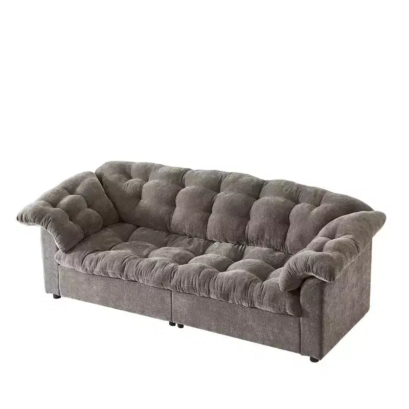 Grand canapé deux places moderne en chenille de 239 cm, Canapé moelleux rembourré pour salon, chambre, bureau ou appartement - Panipeachy