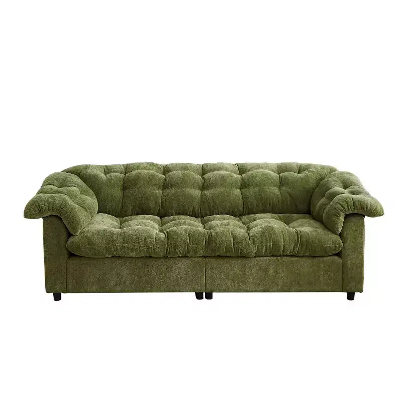 Grand canapé deux places moderne en chenille de 239 cm, Canapé moelleux rembourré pour salon, chambre, bureau ou appartement - Panipeachy
