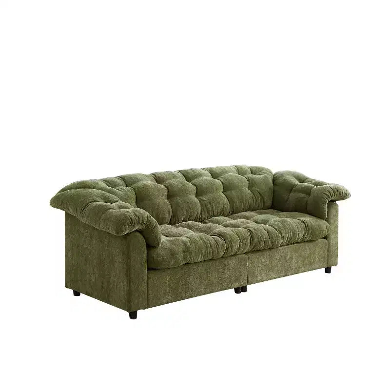 Grand canapé deux places moderne en chenille de 239 cm, Canapé moelleux rembourré pour salon, chambre, bureau ou appartement - Panipeachy