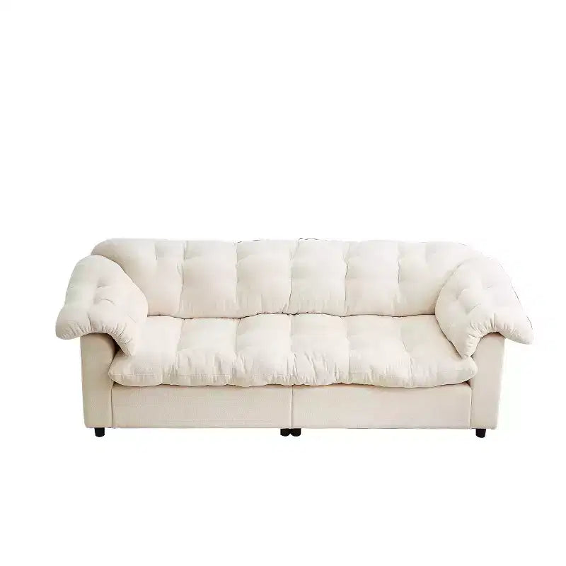 Grand canapé deux places moderne en chenille de 239 cm, Canapé moelleux rembourré pour salon, chambre, bureau ou appartement - Panipeachy