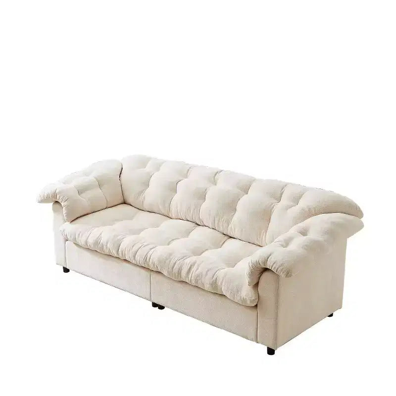 Grand canapé deux places moderne en chenille de 239 cm, Canapé moelleux rembourré pour salon, chambre, bureau ou appartement - Panipeachy