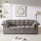 Grand canapé deux places moderne en chenille de 239 cm, Canapé moelleux rembourré pour salon, chambre, bureau ou appartement - Panipeachy