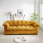 Grand canapé deux places moderne en chenille de 239 cm, Canapé moelleux rembourré pour salon, chambre, bureau ou appartement - Panipeachy