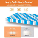Matelas King Size, matelas King de 35 cm dans une boîte, mousse à mémoire de forme au gel rafraîchissant et ressorts ensachés, lit mi-ferme, isolation des mouvements, certifié CertiPUR-US
