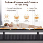 Matelas King Size, matelas King de 35 cm dans une boîte, mousse à mémoire de forme au gel rafraîchissant et ressorts ensachés, lit mi-ferme, isolation des mouvements, certifié CertiPUR-US