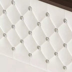 Cadre de lit capitonné en velours Whisen Queen Size, lit plateforme à oreilles, tête de lit haute de 52 pouces avec décoration rivetée, étagère de tête de lit